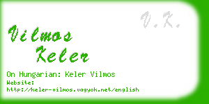 vilmos keler business card